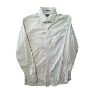 Jos. A. Bank 15-15.5 Medium White/Gray Striped Dress Shirt
